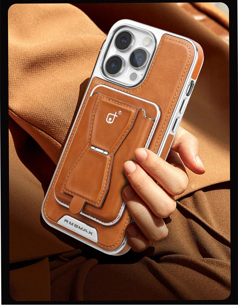 Full Coverage Protection Leather iPhone Case - Durable leather case offering complete protection, stylish design, and secure fit for your iPhone.