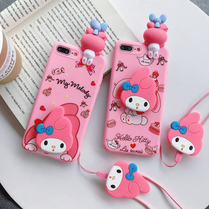 Lovely Melody Samsung Case with Holder Rope - Cute and functional Samsung case featuring a charming melody design, with a convenient holder rope for easy carrying and protection.