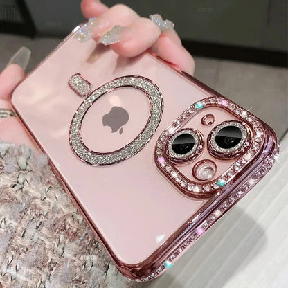 Luxury Crystal Diamond iPhone Case - Sparkly premium case with crystal diamond accents, offering elegant style and durable protection for your iPhone