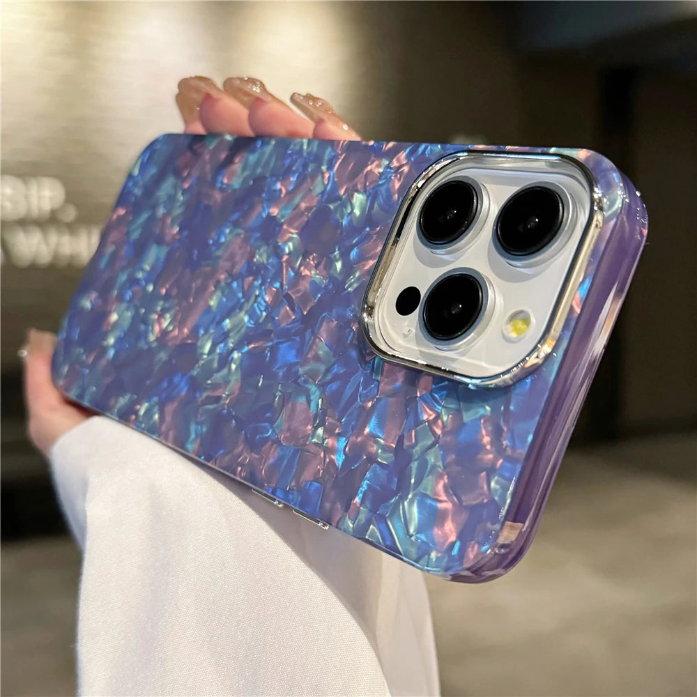 Luxury Glitter Marble iPhone Case - Stylish and Protective Cover for iPhone 11-16 Pro Max, Featuring a Premium Marble Pattern Design with Sparkling Glitter Accents, Durable Hard PC Shell, and Shockproof Protection for Everyday Use.