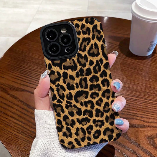 Luxury Leopard Leather iPhone Case - Stylish and durable leather case with an elegant leopard print design, offering premium protection for your iPhone.