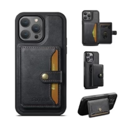 RUDOLF: Magnetic Wallet Compatible iPhone Case - Stylish wallet case with magnetic closure, offering convenient card storage and compatibility with wireless charging for your iPhone.