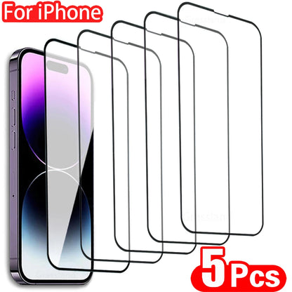 5Pcs Tempered Glass For iPhone