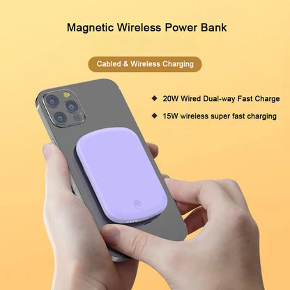 Portable Magsafe Power Bank Fast Charger Magnetic Wireless Charger