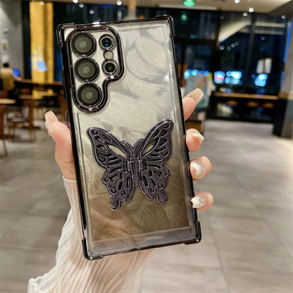 Samsung Feather Butterfly Stand Case - Lightweight protective case with elegant butterfly design, built-in stand for hands-free viewing, and precise cutouts for Samsung devices.