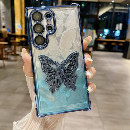 Samsung Feather Butterfly Stand Case - Lightweight protective case with elegant butterfly design, built-in stand for hands-free viewing, and precise cutouts for Samsung devices.