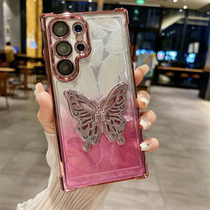 Samsung Feather Butterfly Stand Case - Lightweight protective case with elegant butterfly design, built-in stand for hands-free viewing, and precise cutouts for Samsung devices.