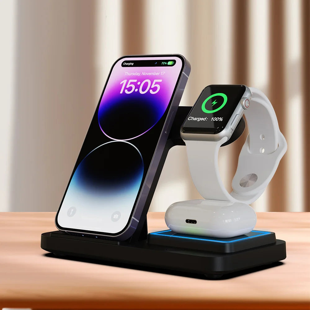 LED Fast 3 in 1 WIRELESS CHARGER Stand